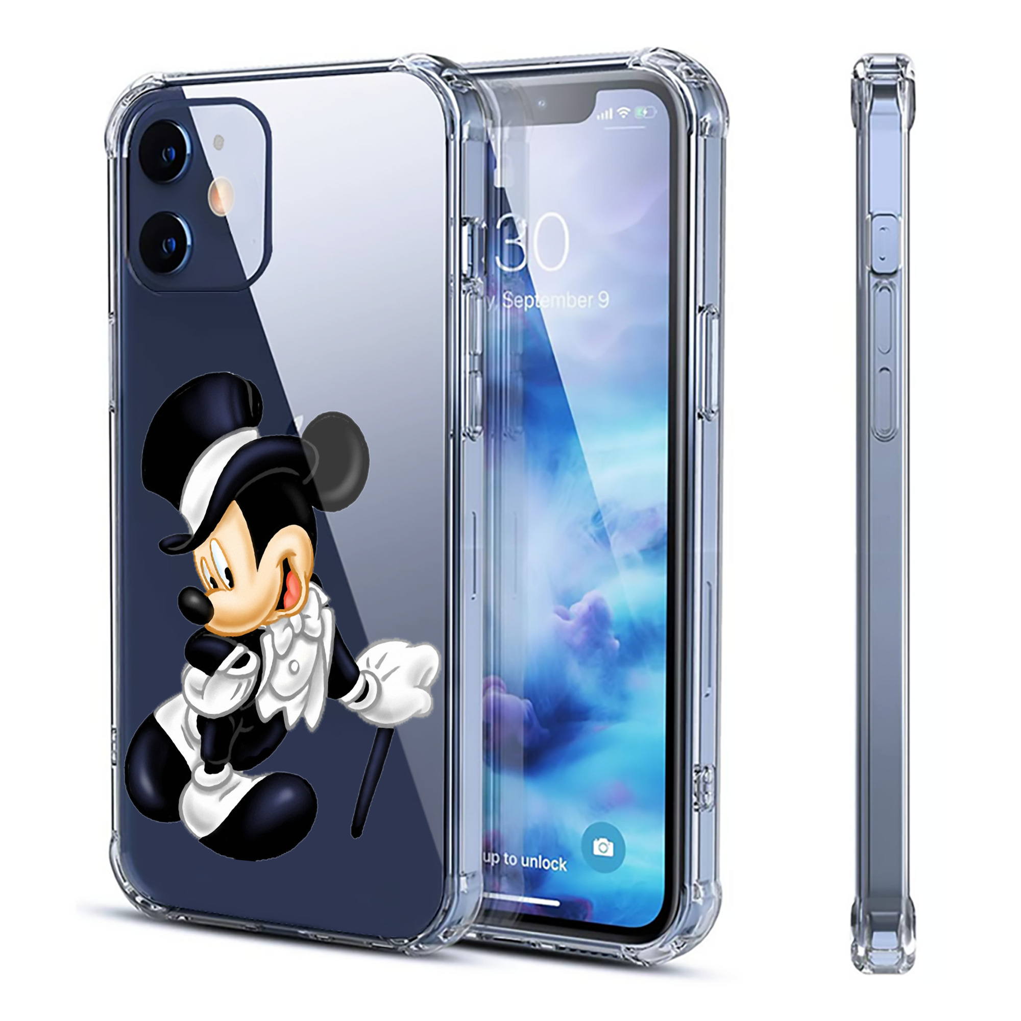 （画像用） ミッキーマウス Mickey Mouse 【iPhone 12シリーズ対応】透明スマホケース（クリアソフトケース）